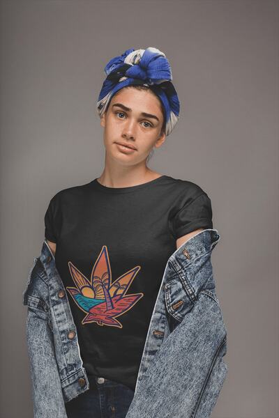 ErTaPassage Frunza Neagră cu imprimeu Femei tricou - T8579331