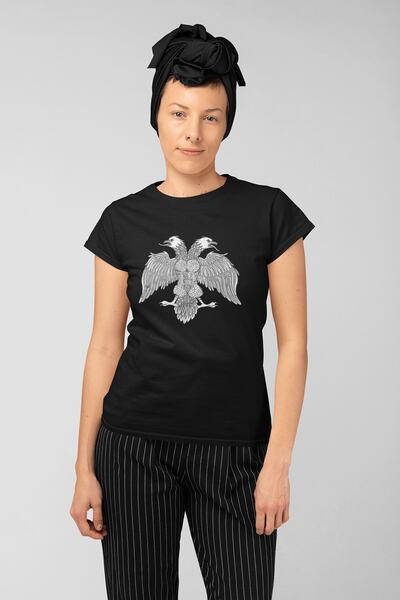 ErTaPassage Crna ikona Štampano Žene T-shirt - Albanska zastava T3354201