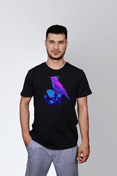 ErTaPassage Negru Neon cu imprimeu Bărbați tricou - T8327896