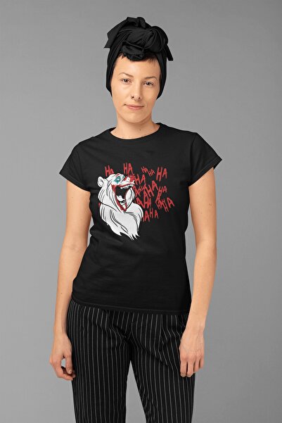 ErTaPassage Γυναικείο μπλουζάκι Black Joker Bear με τύπωμα - T2409523