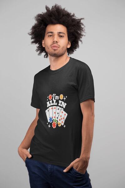 ErTaPassage Black Poker cu imprimeu Bărbați tricou - T8376586