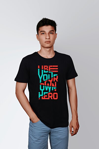 ErTaPassage Muška crna T-shirt - Budi heroj Štampano, T6473390