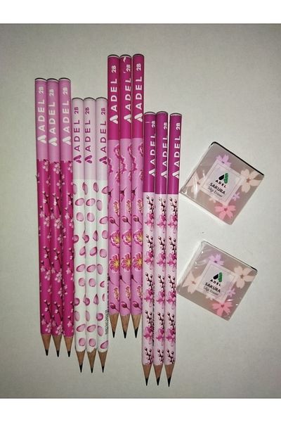 Adel Sakura Pen & Eraser Set