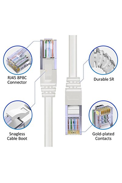 aogo 3 Metre Cat6 Patch Kablo 3m Ethernet Kablosu UTP Lan Kablosu internet Kablosu