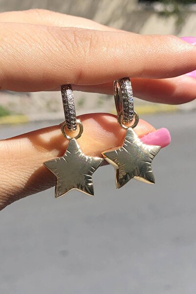 Niki Aksesuar حلق على شكل نجمة بالون من حجر الزركون