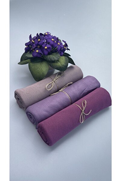 Nilbutik Set de 3 șaluri din bumbac pieptănat