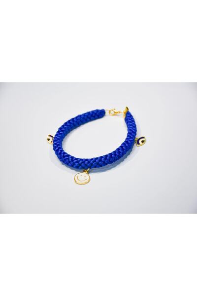 GOLD PUPPY Blue Knitted Charm Pendant Dog-Cat Necklace