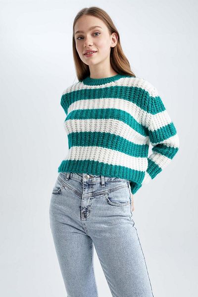 DeFacto Sweater - Green - Oversize