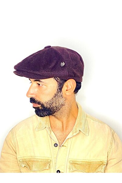 Zake Mxamade Erkek Kahverengi Kaşmir Ingiliz Model Kasket Şapka