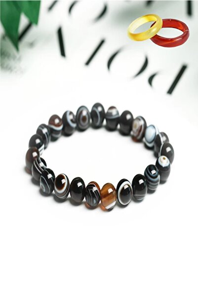 NehirTaş سوار العقيق الحجري الطبيعي المعتمد (مع هدية خاتم العقيق)