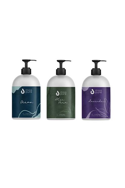 Mois Pure 3-Pack Advantage - Ocean - Aloe Vera - Lavender Liquid Soap 500 ml