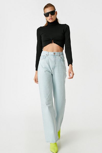 Koton Gebleichte Hose für Damen 3WAL40146MD