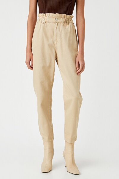 Koton Women's Camel Hair Trousers 3WAL40005MW