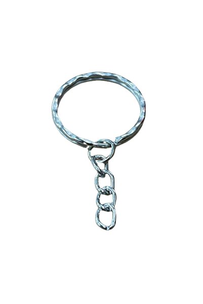 Keychain Ring Round Knurled 5cm - Chain 50pcs