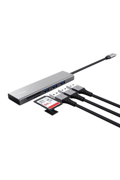 Trust 24191 Halyx Fast 3.2 Usb-c Hub & Card Reader