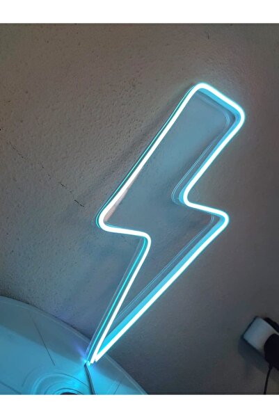 Genel Markalar Şimşek Neon Led Dekoratif Aydınlatma Ve Gece Lambası Turkuaz