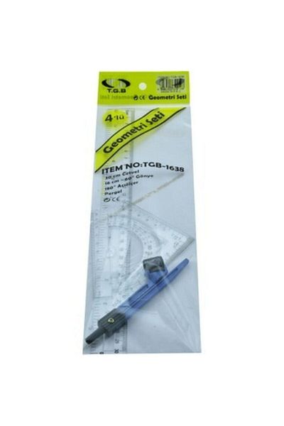 TGB Ruler Set 4 Pieces Drawing Set 30 Cm Ruler Miter Protractor Jibs (2 Pieces)91736824