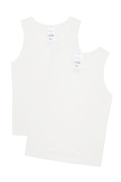 Penti Girl's Off-White Organic Cotton 2-Piece Undershirt