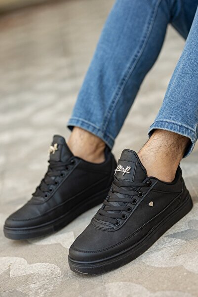 BOUIS Ανδρική μαύρη επίπεδη σόλα, μαλακή, υψηλής ποιότητας αθλητικά παπούτσια, κομψά άνετα αθλητικά παπούτσια