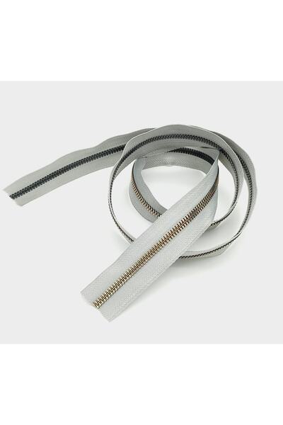 angel çanta aksesuar سحاب ذهبي في المنتصف 100 سم لون رمادي فاتح