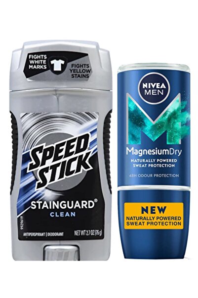 SPEED STİCK Staınguard Clean Stick 76g +nıvea Magnesium Dry 48h Roll On 50 Ml