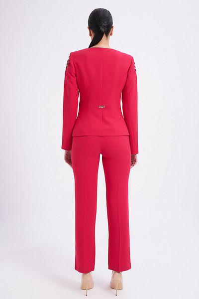 Balizza Blz-collar and Shoulder Flower Embroidered Jacket