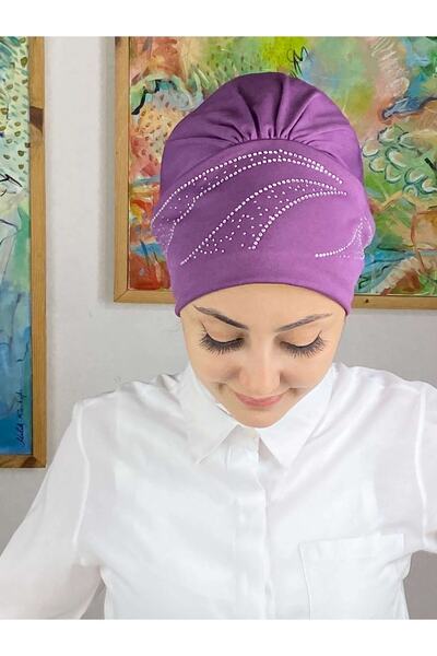 BUTİKAMBAR Yay Model Taşlı Açık Mor Bone