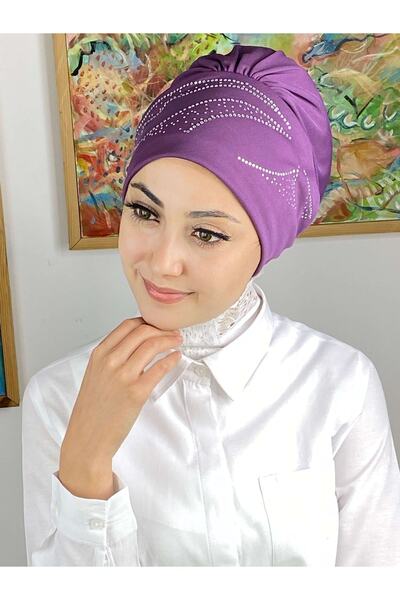 BUTİKAMBAR Yay Model Taşlı Açık Mor Bone