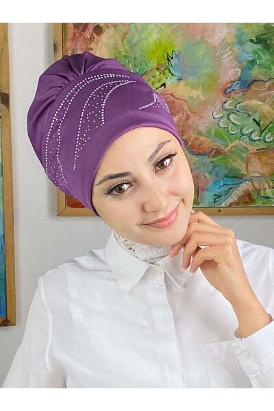 BUTİKAMBAR Yay Model Taşlı Açık Mor Bone