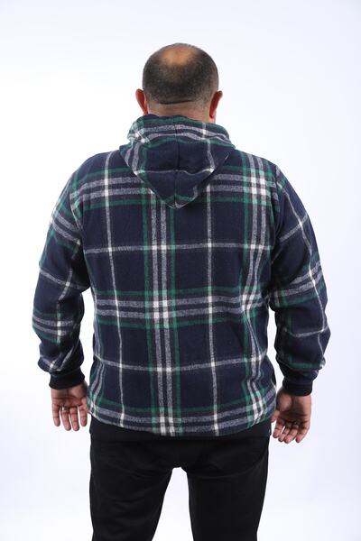 Starbattal Світшот з кишенями Oduncu Stripe Kangaroo Pocket Sweat-gömlek - 22209-синій