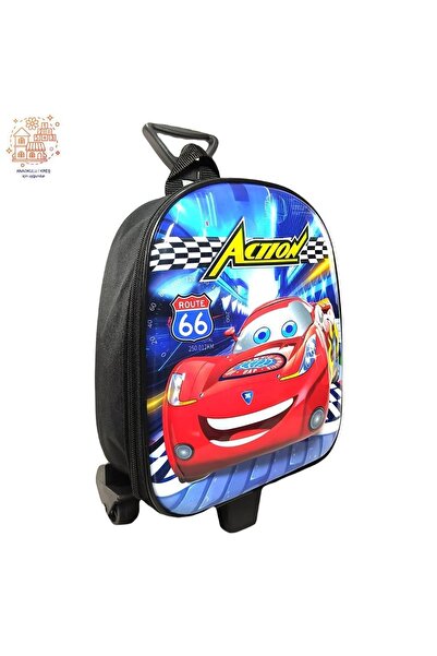 Mashotrend Çekçekli Action Cars Anaokulu Çantası - Cars Çanta - Erkek Çanta