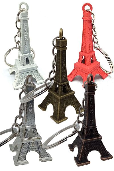 Dünyadan Hediyeler Paris Eiffel Tower - 5 Colorful 3d Metal Keychains