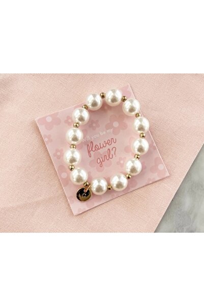 Monalisa Kadın Gold Incili Lastik Toka