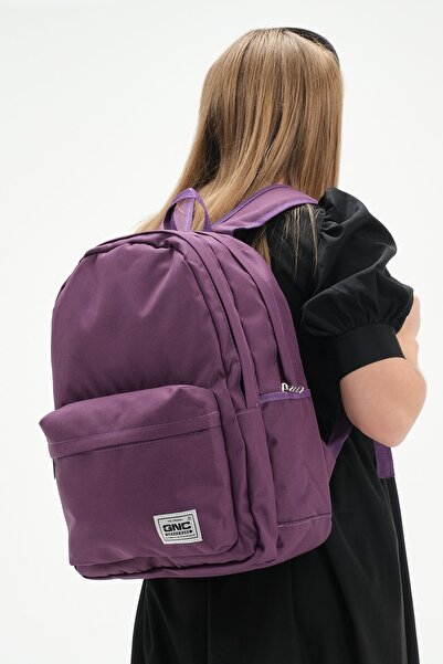 Ensar Çanta حقيبة ظهر Gnc Genco ذات جيب مزدوج مبطنة باللون الأرجواني للجنسين