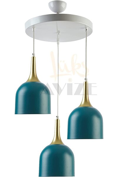 Fer Avize Reina Modern Tasarım Metal Başlık Sarkıt Cafe - Mutfak 3 Lü Avize