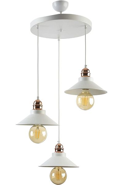 Fer Avize Alfa Modern Pendant Lamp White Color Cafe - Kitchen 3-Piece Chandelier