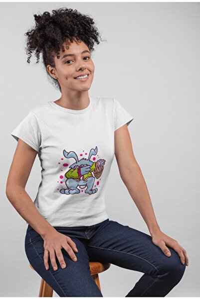 ErTaPassage Albă Paște cu imprimeu Femei tricou - Detaliu coș T4303536