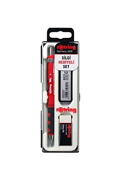 Rotring Tıkky 07mm Red Versatil Pen Set with Eraser and Nib Gift