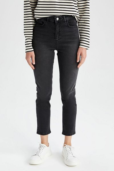 DeFacto Pantaloni vintage slim cu talie înaltă