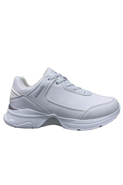 Kinetix White Silver Sneakers Lace-Up Sports Shoes
