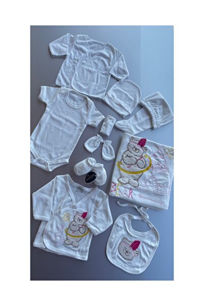 Ayıcık Detaylı Kız Bebek 10’lu Hastane Çıkışı Set