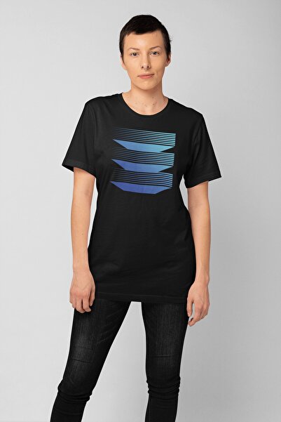 ErTaPassage Geometric cu imprimeu Black Woman tricou - T5144882