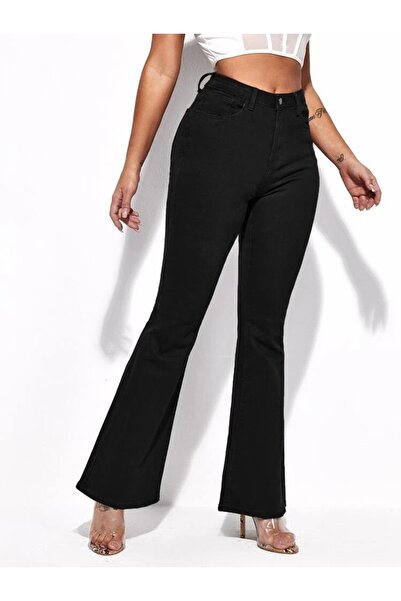 SHEVEGA Black High Waist Flare Leg Jeans Wide Leg Jeans