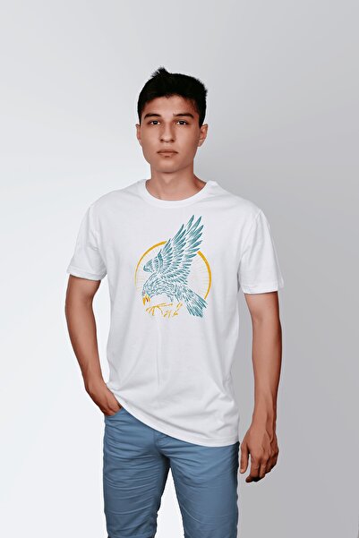 ErTaPassage Raven alb cu imprimeu băiat tricou - T5364261