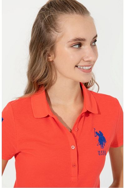 U.S. Polo Assn. Us Polo Assn Red Women's Polo Neck T-Shirt - Basic