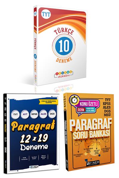 Başat Yayınları Tyt Deneme Dükkanı Türkçe 10 Deneme Panem Paragraf Soru Banka...