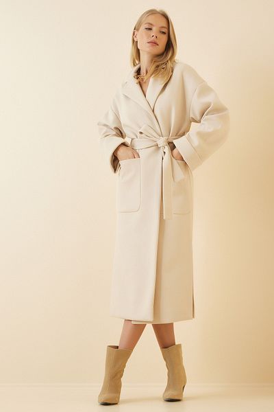 Happiness İstanbul Coat - Cream - Double-breasted