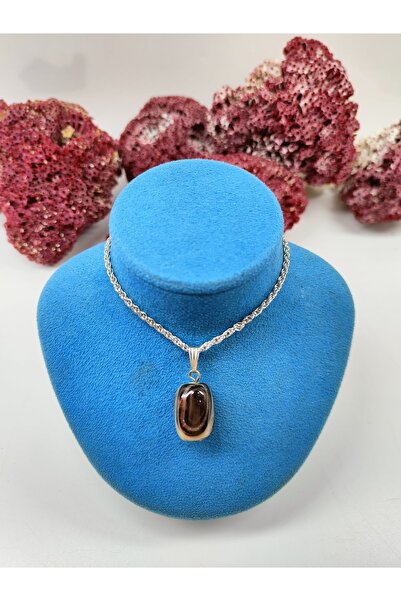 DOĞAL TAŞ DELİSİ Alacalı Akik Doğal Taş Yuvarlak Kolye Ucu Sertifikalı 47 cm ...