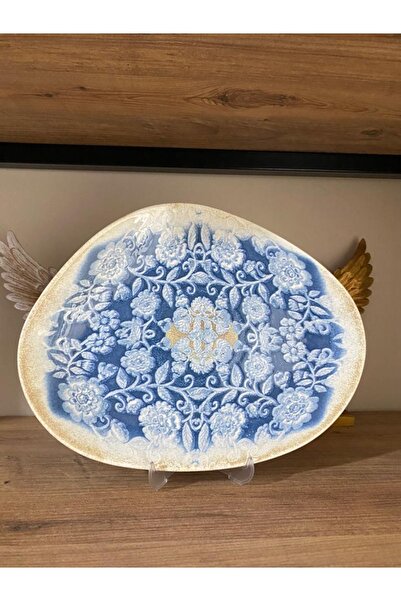 ZAGİ Seramik Dijital Baskı Dekorlu Büyük Boy Servis&sunum Tabağı 36x27.5 Cm