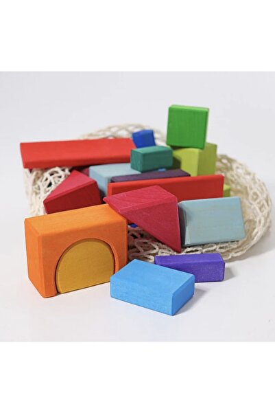 Waldorf 30 Parça Renkli Geometrik Blok- Montessori